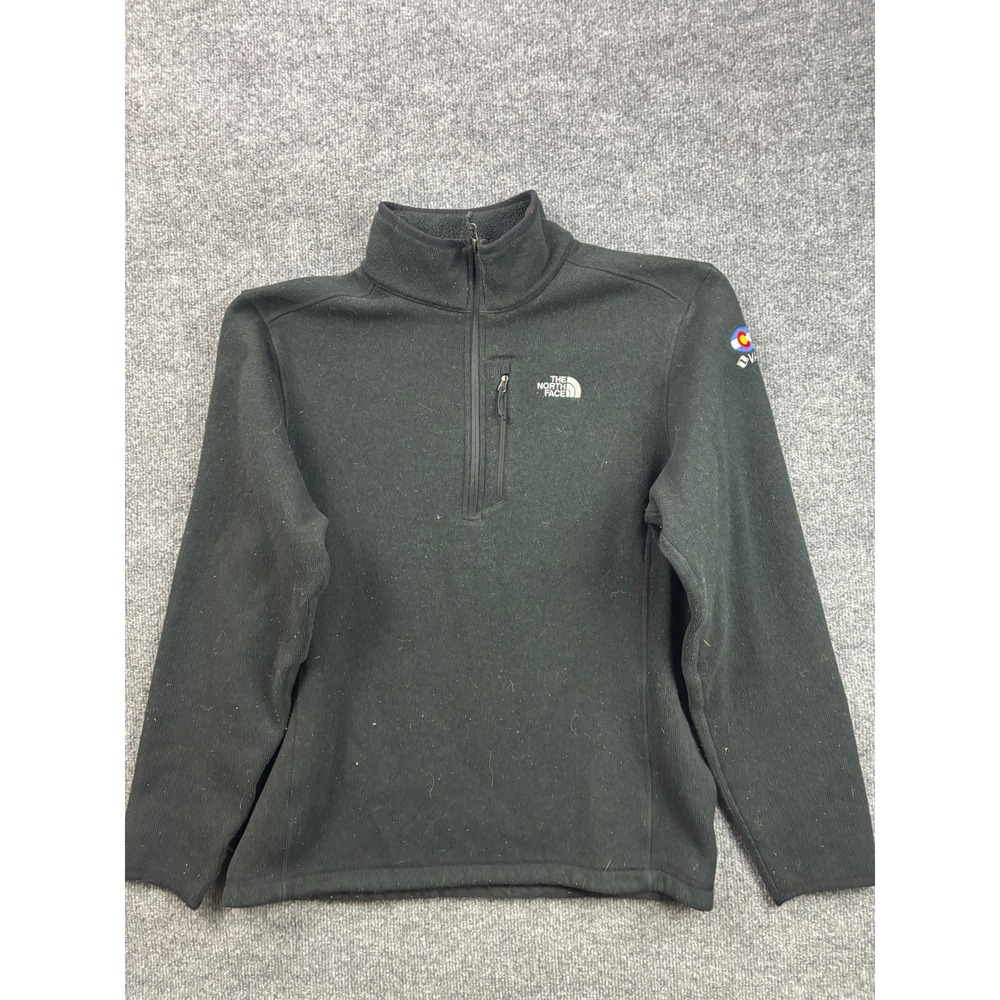 The North Face Fleece Pullover Mens Large Black Vail Colorado 1/4 Zip Jacket